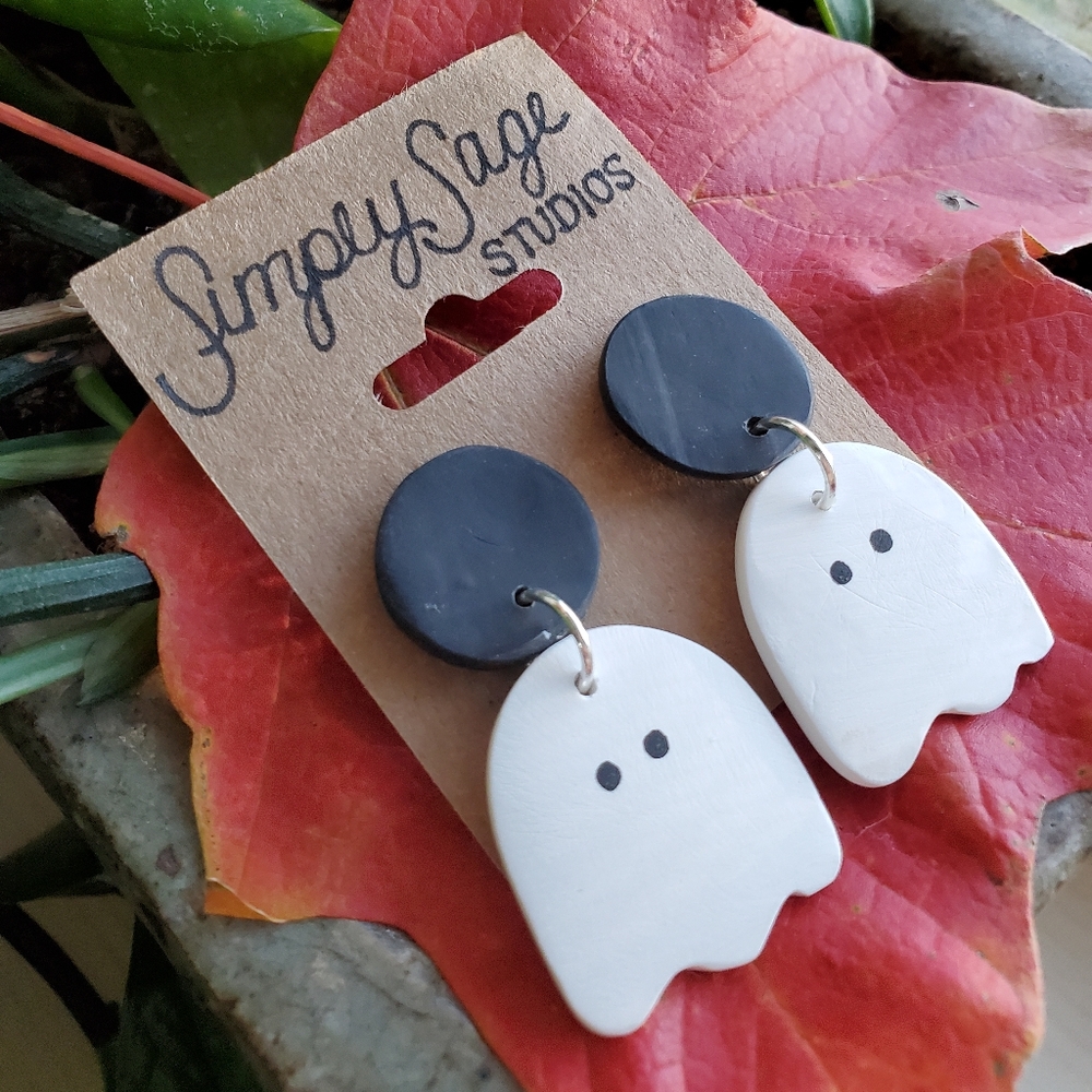 Handmade ghost earrings